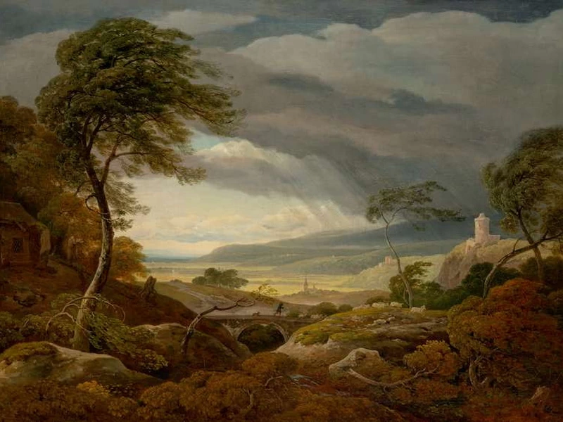 1784-Antonín Mánes - Paesaggio con Kokořín e Křivoklát in tempesta (Paesaggio in tempesta) - Galleria Nazionale di Praga